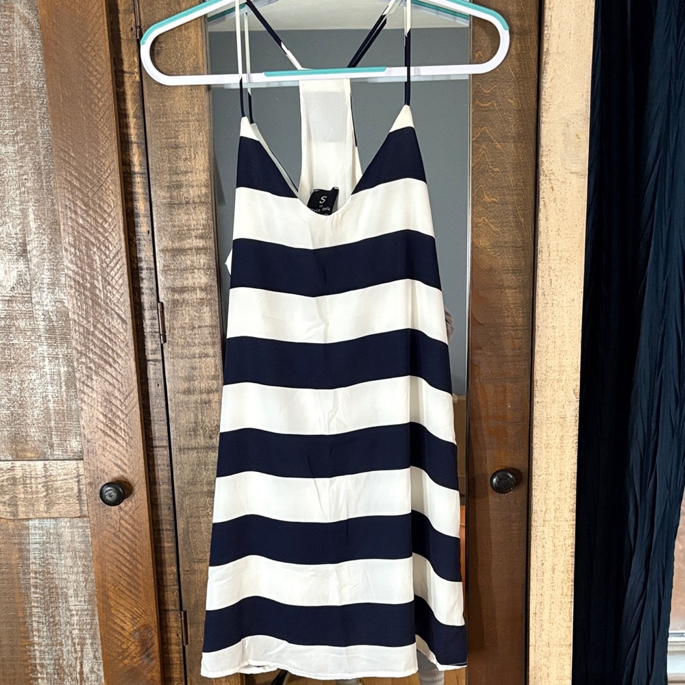 Style Rack Navy and White Striped Dress